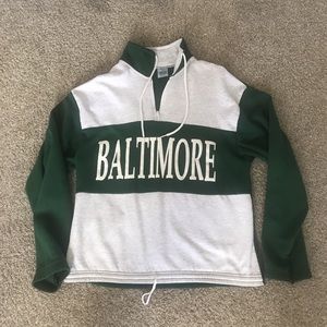 Half Zip Color Block Sweatshirt